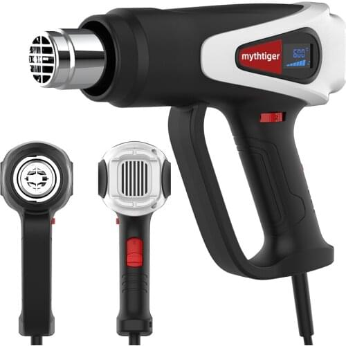 LCD Heat Gun Hot Air Gun 2000W With 2 Temperature Settings 60 ~ 650D 1.5M Lenth Cord With Nozzles Providing Overload Protection