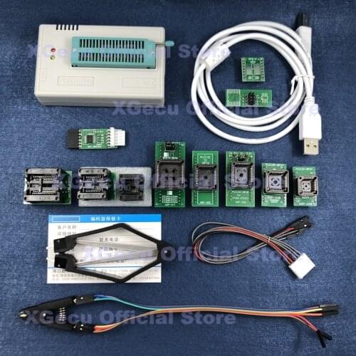 V10.27 XGecu TL866II Plus USB Universal Programmer support 15000+IC SPI Flash NAND EEPROM MCU PIC AVR+12PCS ADAPTER+IC EXTRACTOR