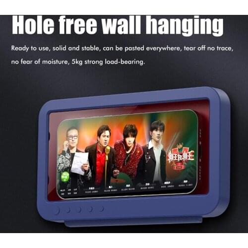 Shower Phone Case Bathroom Waterproof Mobile Phone Holder with Touchable Screen Wall Mount Storage Box for Phones Under 6.8 Inch