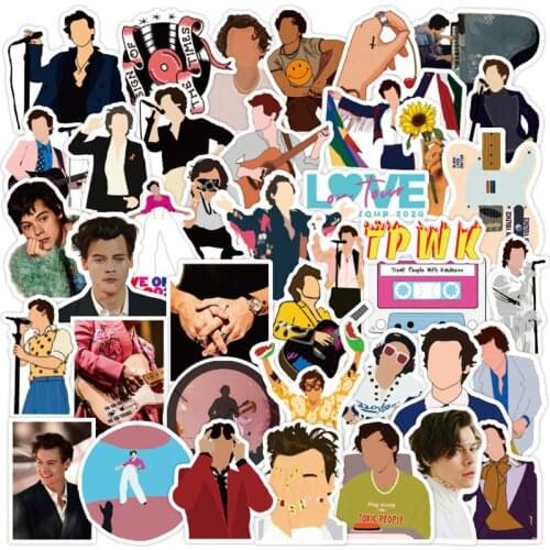50pcs British Singer Harry Edward Styles Stationery Waterproof Stickers For Car Laptop PVC Backpack Decal Classic Toy Sticker