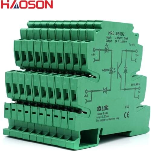 10pcs/lot MRD-060D2 Solid State Relay Module 2A DC Controlled 24V Ultra-thin Port relay,Input 2A: 5V 12V 24V DC AC SSR ternimal