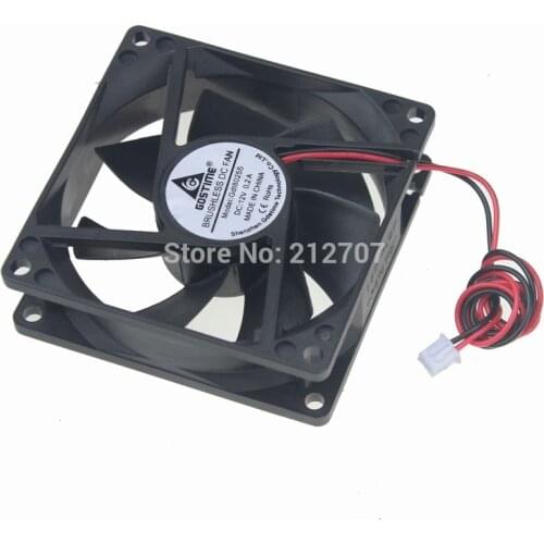 10pcs/lot Gdstime 2Pin 12V 80mm x 80mm x 25mm 8025 DC Motor Cooling Fan