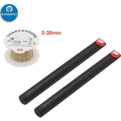 100M 0.08mm 0.1mm Golden Molybdenum Wire Cutting Line with Handle for iPhone Samsung Glass LCD Screen Separator