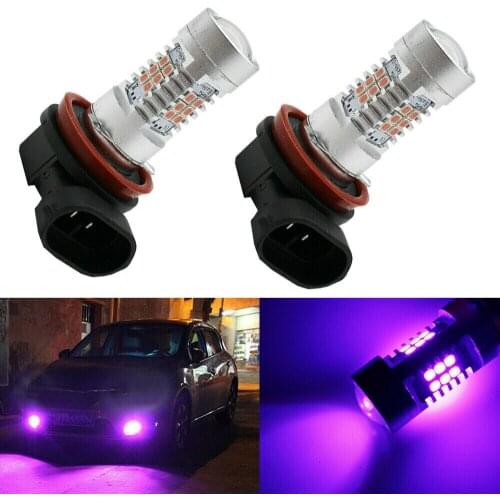 2pcs Creative Universal Car Tuning Pink Purple H11/H8 LED Fog Driving Lights DRL Bulbs Foglight Exterior Car Accessories