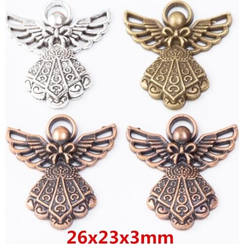 25 pieces of retro metal zinc alloy angel pendant for DIY handmade jewelry necklace making 7686