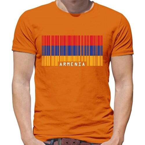 Brand New 2019 Summer Mens Short Sleeve Cool Casual Armenia Barcode Style Flag - Mens Crewneck T-Shirt - 7 Colourscute T Shirts