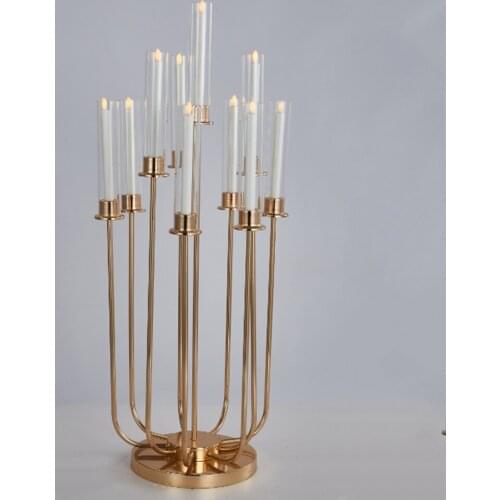 Acrylic Candelabras 100 CM Height 10-Arms Candle Holders Luxury Wedding Table Centerpiece Candlesticks Home Decoraion