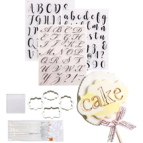 DIY Alphabet Numbers Cookie Cutter Pattern Embosser Stamp letters Decorating Fondant Cake Tools Sugarcraft Easy Use