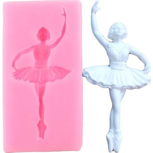 Ballet Girl Silicone Molds Sugarcraft Cake Decorating Tools Chocolate Cupcake Topper Mould Fondant Candy Polymer Clay Moulds