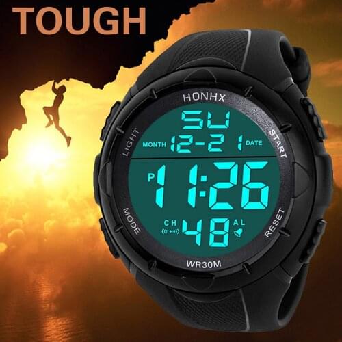 Outdoor Sport Men Watch Analog Digital Military LED Display Waterproof WristWatch Male Multifunction Wrist Clock Zegarek meski