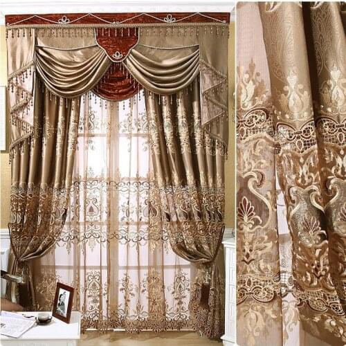 European luxury high-precision three-dimensional embroidered curtains for the Living Room Window curtain Bedroom luxury drapes