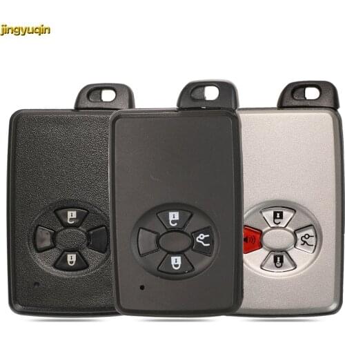 Jingyuqin 10pcs Smart Card Remote Car Key Shell Fob For Toyota Avalon Camry Highlander Crown Corolla 2/3/4 BTNS Black/White Case