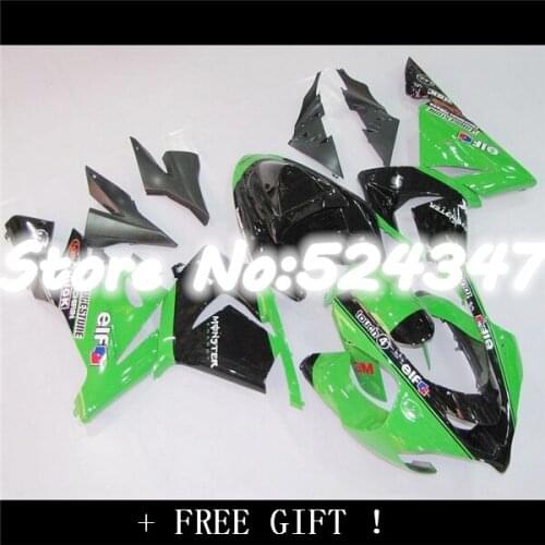 B Green Black Fairing Kit for 2004 2005 ZX10R Kawasaki Ninja ZX-10R 04-05 mold ZX 10R 2004 2005 Motorcycle Fairings set