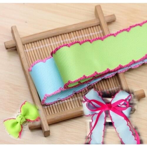Hot sale 2.5CM Pure color hook edge grosgrain Sewing clothes Ribbon DIY Handmade bowknot Accessories decoration supplies 1meter