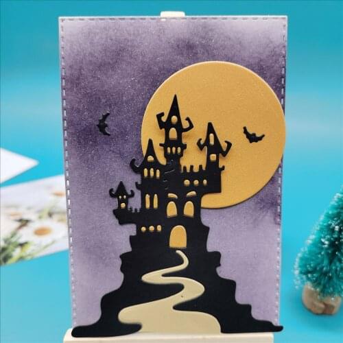 Halloween castle metal cutting dies cut die mold Scrapbook paper craft knife mould blade punch stencils dies