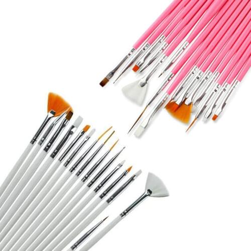 15pcs Nail Art Brushes Set UV Gel Extension Builder Drawing Painting Liner Pens Manicure Tools
