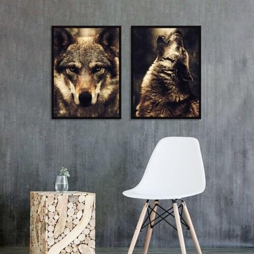Watercolor Wolf Lion Eagle Elephant Wall Art Canvas Painting Nordic Posters And Prints Wall Pictures For Living Room Home Decor