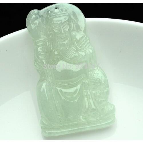 Genuine natural jade goods Guan Gong Pendant Necklace Pendant man martial god of wealth jade jade factory wholesale hand goods