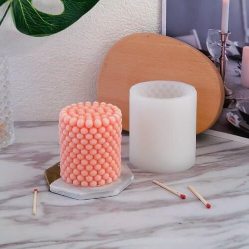 New Bubble Bee Net Column Silicone Candle Mold for DIY Handmade Aromatherapy Candle Plaster Ornaments Soap Mould Handicrafts