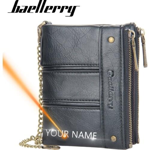 2021 New Men Wallets Customized PU Leather Short Card Holder Male Purse Name Engraving Coin Holder Quality Men Wallets Carteria