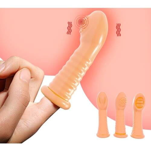 Finger Vibrators Orgasm G Spot Clitoris Vaginal Stimulation Sex Toys For Woman Brush Vibrating Finger Sleeve Sex Products