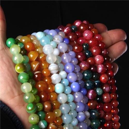 Natural Stone Colorful Fire Dragon Veins Agates Loose Spacer Beads For Jewelry Making DIY Bracelet Accessories 15'' 6 8 10mm