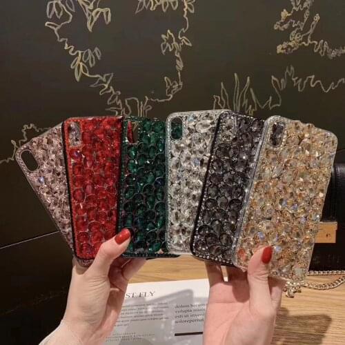 Luxury Bling Sparkle Rhinestones Full Diamond Handmade Phone Case for iPhone 12 Pro Max Jewelled Mobile Phone Case For iPhone 11