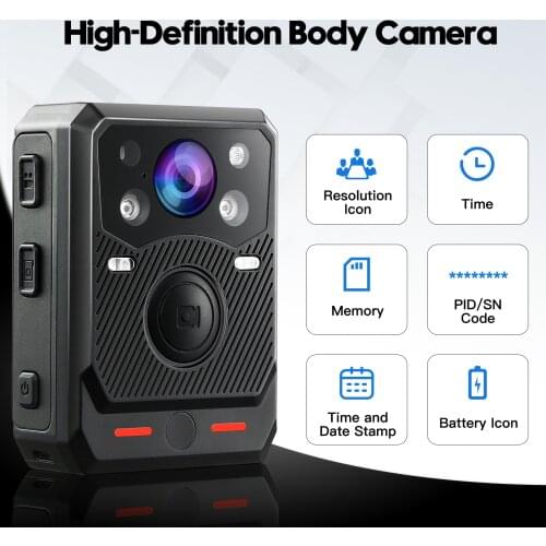 BOBLOV B20 Body Camera Full HD 1080P Body Mounted Camera Small Portable Night Vision Police Body Cam 128GB Mini Camera