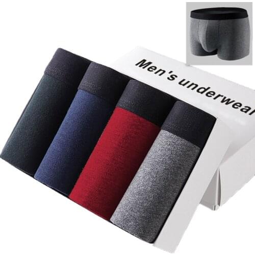 4PCS/Lots Men Cotton Underwear Boxer Shorts Slip Homme Panties Cuecas Masculina Boxershorts Male Trunks Homewear Plus Size 3XL