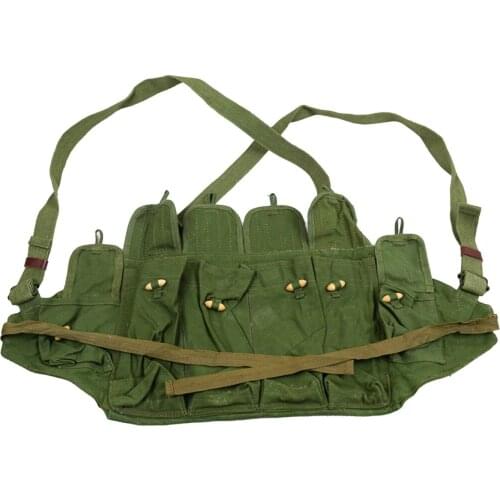 Heavy cotton canvas Surplus Militray Chinese Type 81 Chest Rig Ammo Pouch Original 6 pocket adjustable