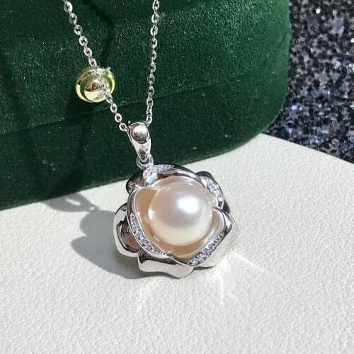 Unique Hot DIY Mounts 925 Sterling Silver Pendant Base Settings Mountings Findings Parts for Pearl Crystal Jade Agate 5pcs/lot