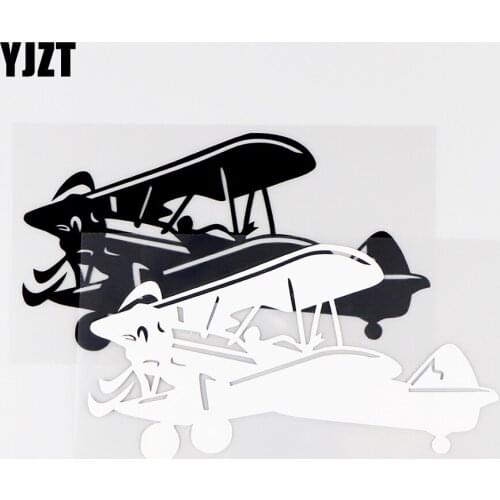 YJZT 15.5X8.2CM Vinyl Decals Plane Personslity Airplane Car Sticker Windows Decor Black / Silver 10A-0095