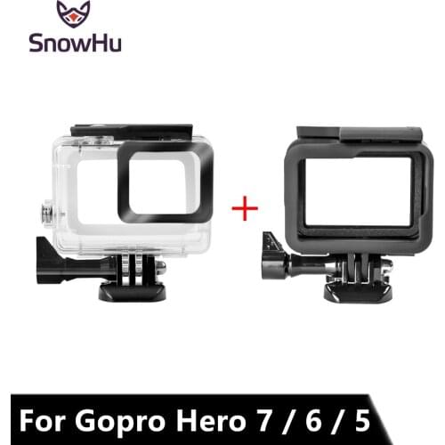 SnowHu for Gopro Hero 7 6 5 Accessories Waterproof Protection Housing Case Diving 45M Protective For Gopro Hero Camera LD08