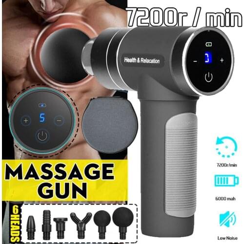 LCD Display Massage Gun Percussion Deep Tissue Muscle Massager Vibrating Body Anti-Cellulite Massagers Pain Relief USB Charge