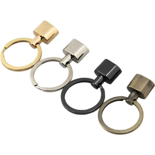 1pcs Metal Keychain Fashion Split Rings Double Loop Buckle Leather Craft Tiny Pet Leash Bag Strap Webbing Keychain Hooks DIY