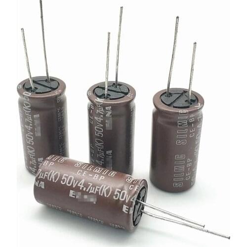 1pcs Original 50V 4.7uF Promise audio fever electrolytic capacitor large volume Brown God coupling capacitor 50V4.7uF