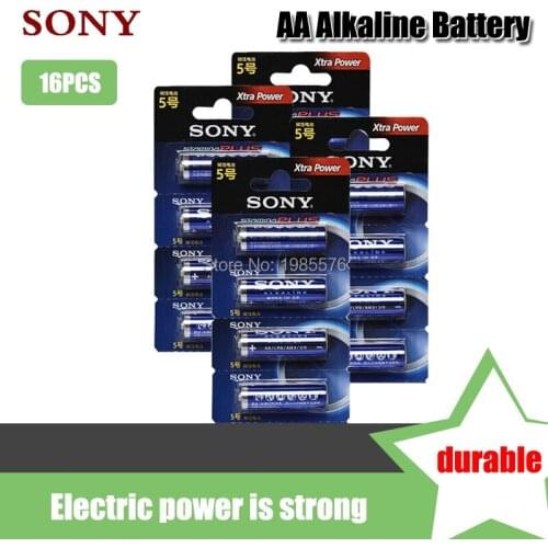 16PCS Original Sony 1.5V AA Alkaline Battery LR6 LR03 For Electric toothbrush Toy Flashlight Mouse clock Dry Primary Battery