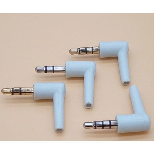 4Pcs 3.5mm Jack 3/4 Pole Male 90 Right Angle Stereo Headphone Plug DIY Repair Earphone Jack Audio Soldering Connector