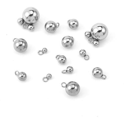 5-50Pcs/Lot 3-10mm 304 Stainless Steel Solid Beads Diy Bracelet Necklace Accessories Charms Beads For Jewelry Making Supplies