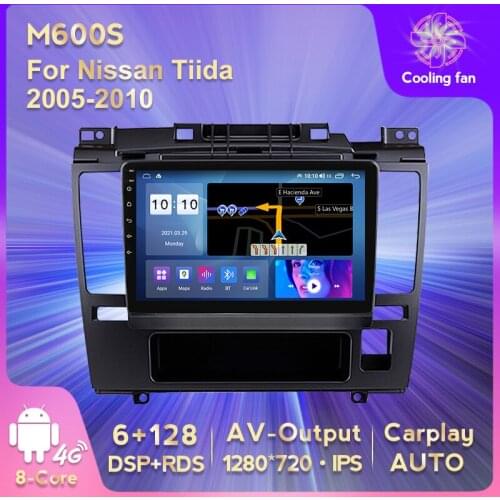 8 Core 6+128GB 4G LTE Car GPS Navigation DVD Multimedia Player for Nissan Tiida 2005-2010 DSP RDS Stereo Player Carplay AUTO BT
