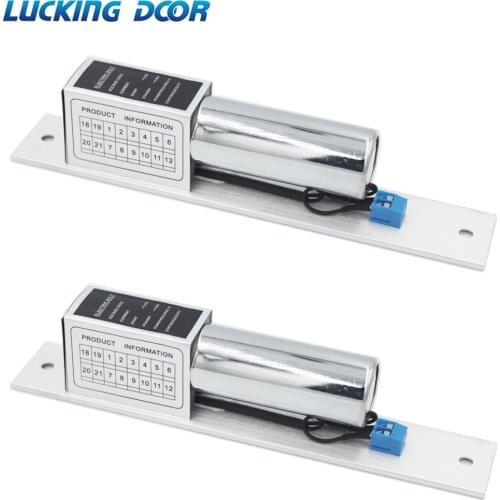 LUCKING DOOR 2pc/set Stainless Steel DC 12V Fail Safe Simple Electric Bolt Mortise Door Lock Electronic intelligent clock