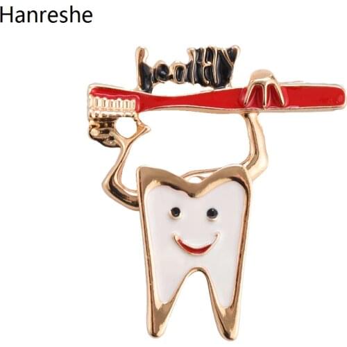 Personality Tooth Toothbrush Cute Enamel Lapel Brooch Pin Metal Quality Medical Jewelry Small Pins For Student Doctor Nurse Gift