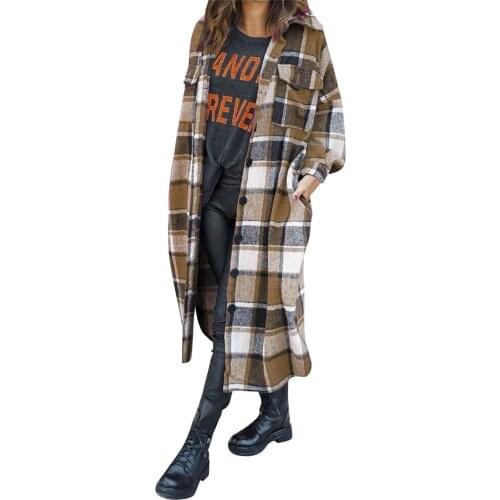 Женские пальто в клетку ISHOWTIENDA China At AliExpress