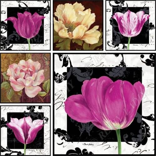 Full Square / Round Diamond Painting Tulip Flowers DIY Diamond Embroidery Crystal Mosaic Pattern Beaded Cross Stitch Home Decor
