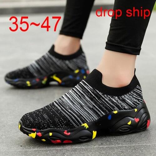 35~47 Mens Running Shoes Socks Sneakers Platform Chunky Casual Women Sports Shoes Men Tenis Designer Shoes Soft Light Outdoor