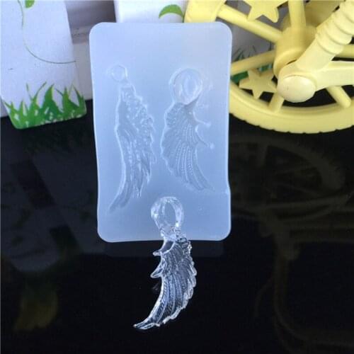 Wing Shape Silicone Mold Pendant Necklace Earrings Hair Ring Clay UV Epoxy Resin W0YA