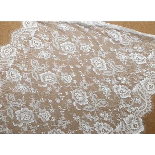 3Meter Black White 70cm wide Lace Trim sewing accessories Eyelash Lace Ribbon For Dress wedding Party decoration
