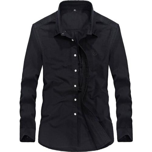 Fashion Men Smart Casual Cotton Shirts Long Sleeve Embroidery Shirts Loose Comfortable Shirts Plus Size Male Clothing
