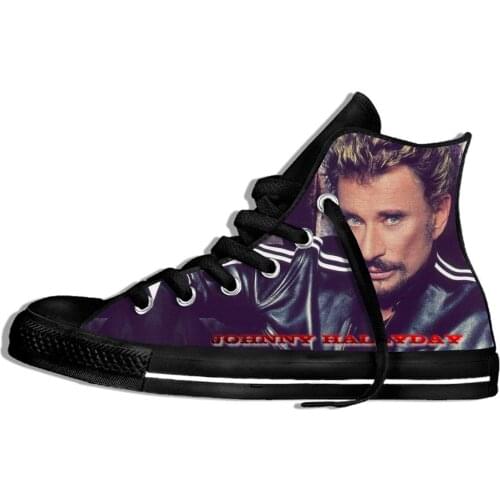 Johnny Hallyday Novelty Design Fashion Lightweight High Top Cloth Shoes Men Women Casual Breathable Sneakers