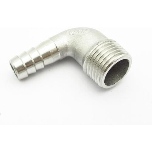 1/4" 3/8" 1/2" 3/4" 1" BSP Male Thread 304 Stainless Steel Elbow Pipe Fitting Connector 8/10/12/14/15/16/20/25/32mm Hose Barb